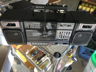 Vintage Sony Boom Box Cfs - 1000 Radio Stereo Cassette Corder Sounds Great