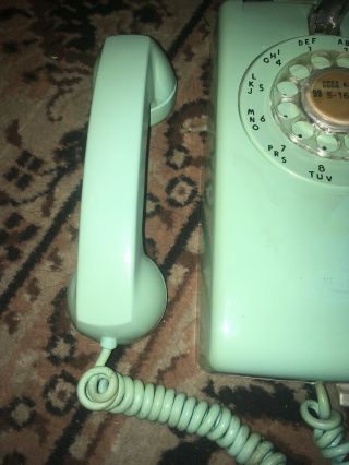 Vintage Bell System Western Electric Rotary Wall Phone green & Wall plate. 4