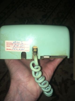 Vintage Bell System Western Electric Rotary Wall Phone green & Wall plate. 7