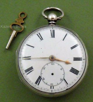 Antique Victorian Solid Silver Fusee Lever Fob Pocket Watch Wm Lister 1862 & Key
