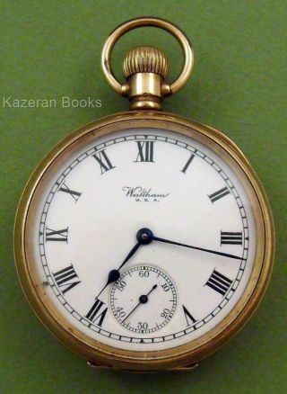 Vintage Waltham P S Bartlett Gold Plated Keyless Open Face Fob Pocket Watch