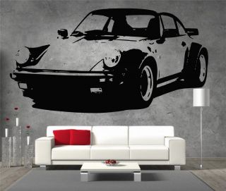 Porsche 911 Turbo Vinyl Sticker Wall Art Boys Bedroom Garage Play Room