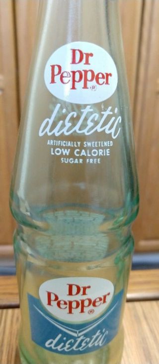 Vintage Dr.  Pepper Dietetic 6 Pack,  6 1/2 Oz.  Glass Bottles (6) RARE 7