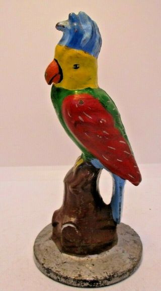 Cockatoo Parrot Cast Iron Doorstop 1920s Bird 7 " Vintage Great Shape Hubley?