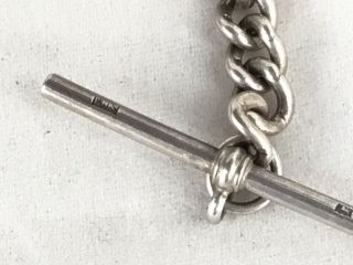 A Vintage Solid Silver Double Sided Pocket Watch Chain,  Ball & Claw Fob,  1971. 6