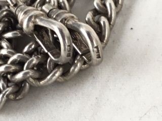 A Vintage Solid Silver Double Sided Pocket Watch Chain,  Ball & Claw Fob,  1971. 7