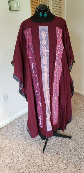 Vtg Clergy Chasuble Vestment Purple Unique Design Custom Made A Work Of Art