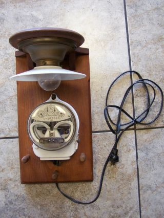 Vintage General Electric Meter Wall Lamp And Coat Rack