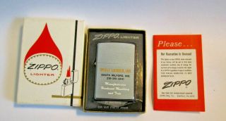 Vintage Zippo Lighter Salesman Sample Wible Lumber South Milford Indiana Unfired