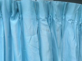 6 Vintage Blue Custom Retro Panels Pleated Window Treatment Curtains Drapes