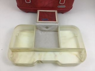 Vintage American Tourister Escort Red Make Up Case Train Luggage Vanity Tray 60s 4