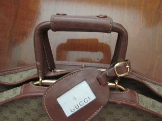 AUTHENTIC VINTAGE GUCCI GARMENT BAG in VERY,  TAN MONOGRAM 5