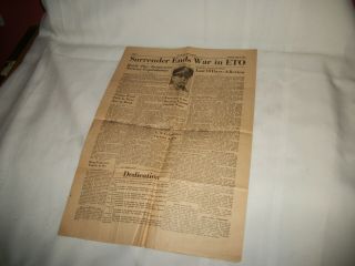 WWII Stars and Stripes ETO WAR ENDS May 8,  1945 Vol 1 Issue 1 Southern Germ. 3