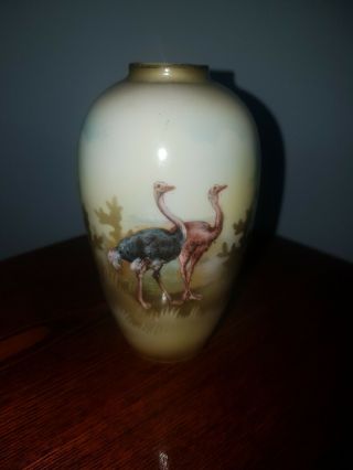 Very Rare Rs Prussia Ostrich Vase Poland China