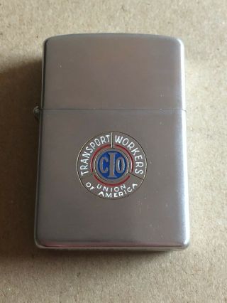 Vintage 1950 - 1957 Zippo Advertising Lighter Transport Workers Union