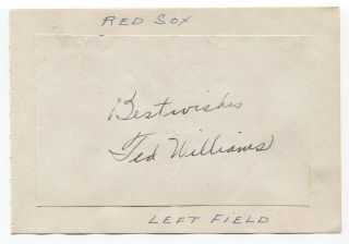 Ted Williams Signed Album Page Vintage Playing Days Autographed Baseball