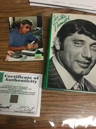 Autographed Joe Willie Namath Vintage Book Signed Ssg Certified Pic And Cert