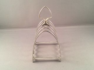 EDWARD VIII GOTHIC ARCH STYLE SOLID SILVER TOAST RACK,  Birm C1936 5