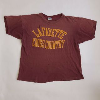 True Vtg 1970 Cross Country T - Shirt Mens Large Lafayette Supreme 1970s 70s Ny L