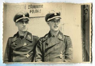 Wwii Archive Photo: Two German Elite Troops Officers