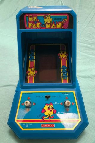 Ms.  Pacman Vintage Tabletop Electronic Game Coleco 1981 Mini Arcade