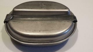 Ww2 Vintage Us Military Issue Mess Kit With Utensils -