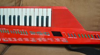 Vintage Red Yamaha Keytar SHS - 10 FM Digital Keyboard With Midi & Strap 3