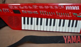 Vintage Red Yamaha Keytar SHS - 10 FM Digital Keyboard With Midi & Strap 6