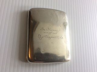 Solid Silver Cigarette Case In Memory Of Capt Tempest Hicks 1917 Millitaria