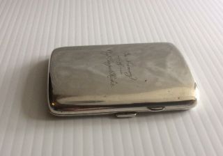 Solid Silver Cigarette Case In Memory Of Capt Tempest Hicks 1917 Millitaria 5