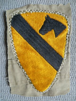 Large Ww2 Us Army 1st Cavalry Division Shoulder Patch - 5 " X3 1/4 "