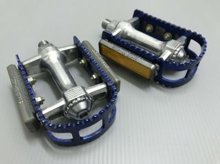 Nos Vintage Sr Sakae Mp - 130 Pedals 1/2 Blue Old School Bmx Freestyle