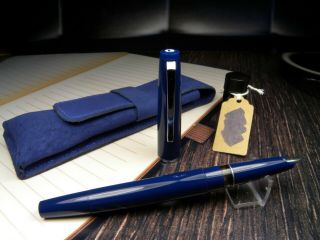 Vintage " Lamy 68 " Fountain Pen - Navy Blue Piston Filler - Steel Nib - W.  Germany 1970s