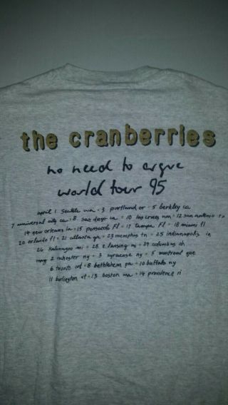The Cranberries VTG 1994/1995 No Need To Argue World Tour Shirt Large 5