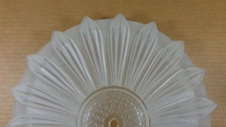 Vintage Art Deco Frosted Glass Sunflower Ceiling Light Shade 12” Opening 2