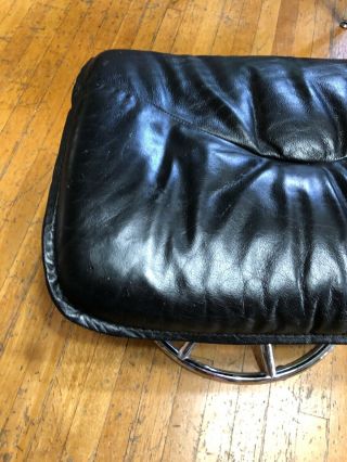 Vintage Ekornes Stressless Chair Ottoman Chrome & Leather 5