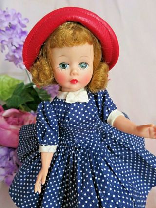 Vintage Mme Alexander Hi Color Cissette Doll Tagged Polka Dot Lucy Dress Red Hat
