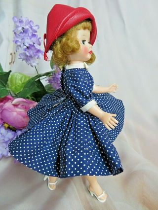 VINTAGE MME Alexander hi color CISSETTE DOLL tagged POLKA DOT Lucy DRESS red hat 3