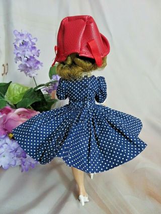 VINTAGE MME Alexander hi color CISSETTE DOLL tagged POLKA DOT Lucy DRESS red hat 4