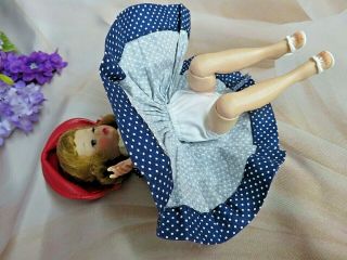 VINTAGE MME Alexander hi color CISSETTE DOLL tagged POLKA DOT Lucy DRESS red hat 7