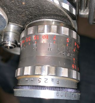 Vintage Paillard Bolex H16 Film Movie Camera body & Handle With A F=25mm Lense 5