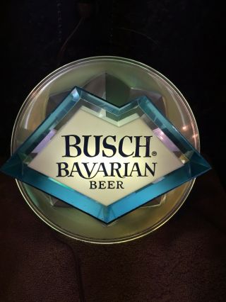 Vintage Advertising Busch Bavarian Lighted Motion Beer Sign With Color Wheel Nr