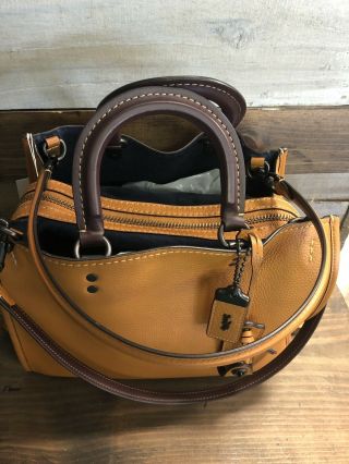 COACH Rogue Bag Glove tanned Pebbled Leather 20315 Butterscotch Handbag RARE 3