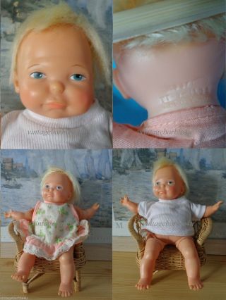 Vintage Thumbelina Doll 9 " Tiny Newborn 1967 Tagged Hong Kong Rare
