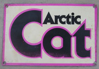 Vintage Arctic Cat Snowmobile Advertising Metal Sign 9 " X 6 " Rare