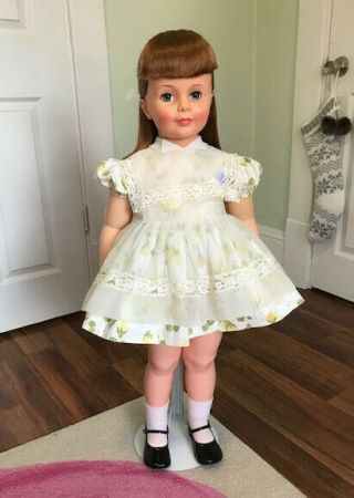 Auburn Patti Playpal Doll By Ideal 1960s All Rare Yellow Rosebud Dress