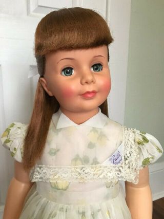 Auburn Patti Playpal Doll by Ideal 1960s All Rare Yellow Rosebud Dress 3