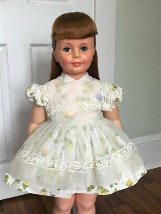 Auburn Patti Playpal Doll by Ideal 1960s All Rare Yellow Rosebud Dress 4