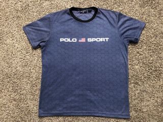 Vintage Polo Sport Rlx Mens Medium M Usa Made Spell Out Grid Shirt Rare Bear