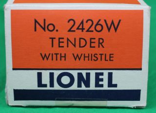 Vintage Lionel No.  2426W Tender With Whistle Empty Box 2